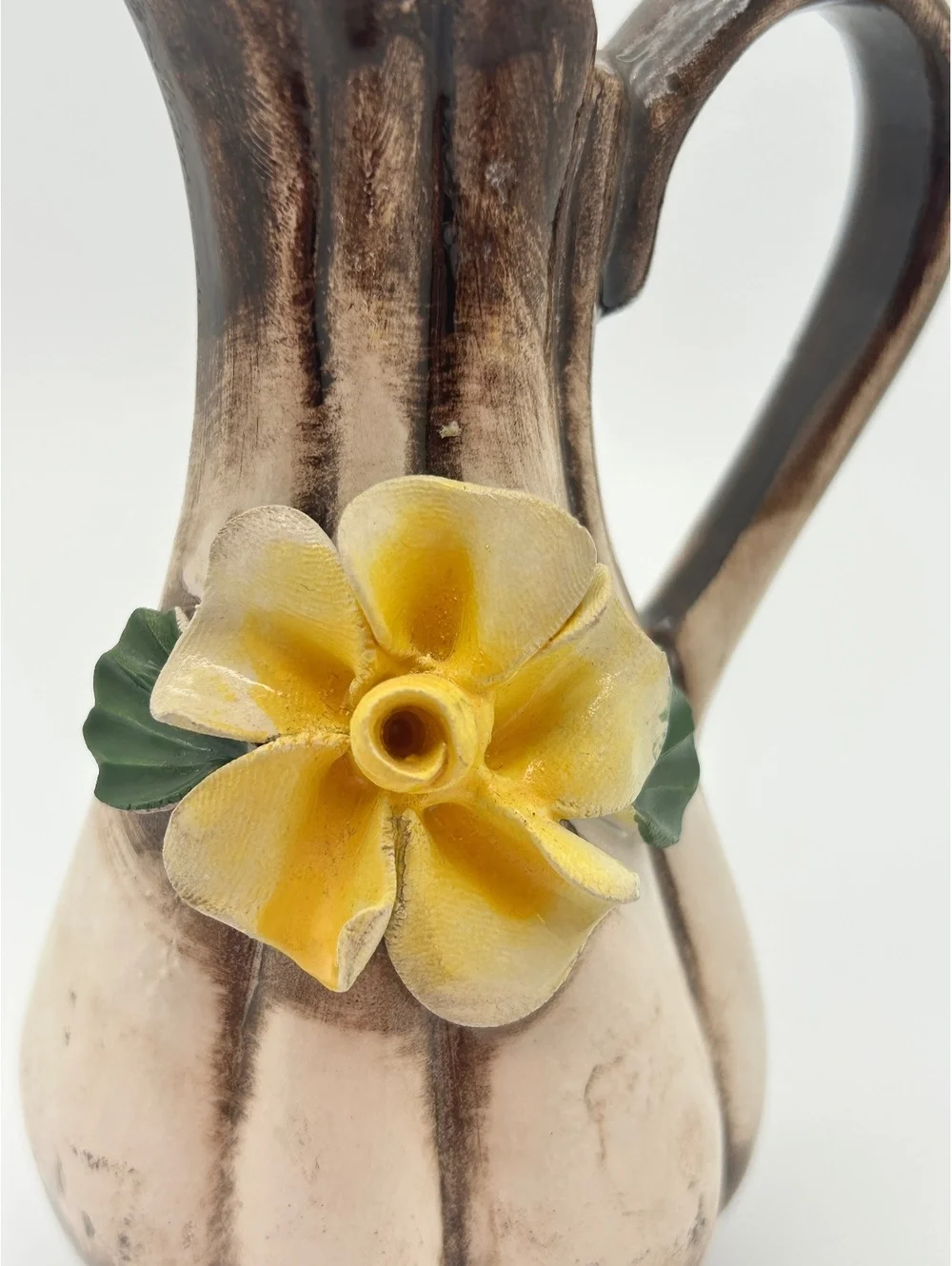 Mini Capodimonte Rustic Pitcher Yellow Flower